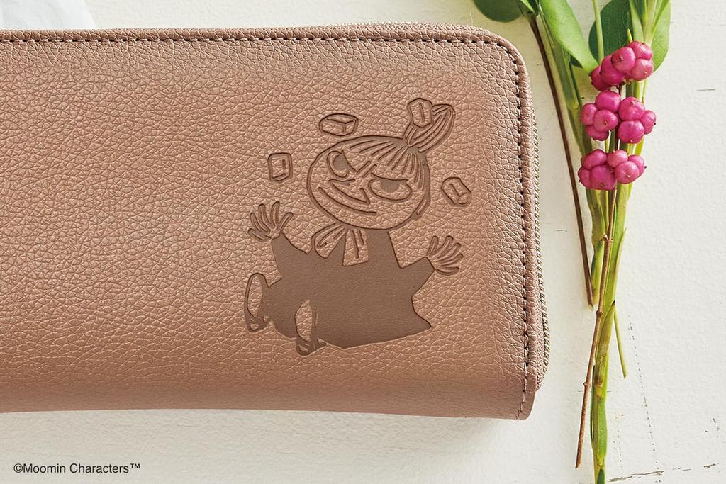 MOOMIN Large Capacity Bellows Long Wallet for Easy Viewing of Cards BOOK ROSE BROWN (Variety)