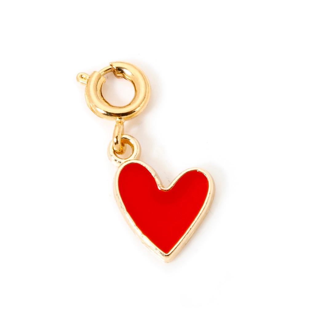 1 Piece Brass Charms 18K Real Gold Plated With Spring Ring Clasp Cherry Heart Rainbow Pendant For DIY Neckalce Bracelet Making