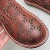 Johnature Stivali Estivi Artigianali Vintage in Vera Pelle Punta Tonda Piatta Traspiranti Traforati Scarpe da Donna