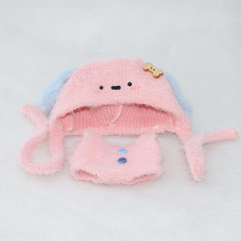 Plush Knit Hat and Costume Set for 10cm Plush Toys, Pink [Used]
