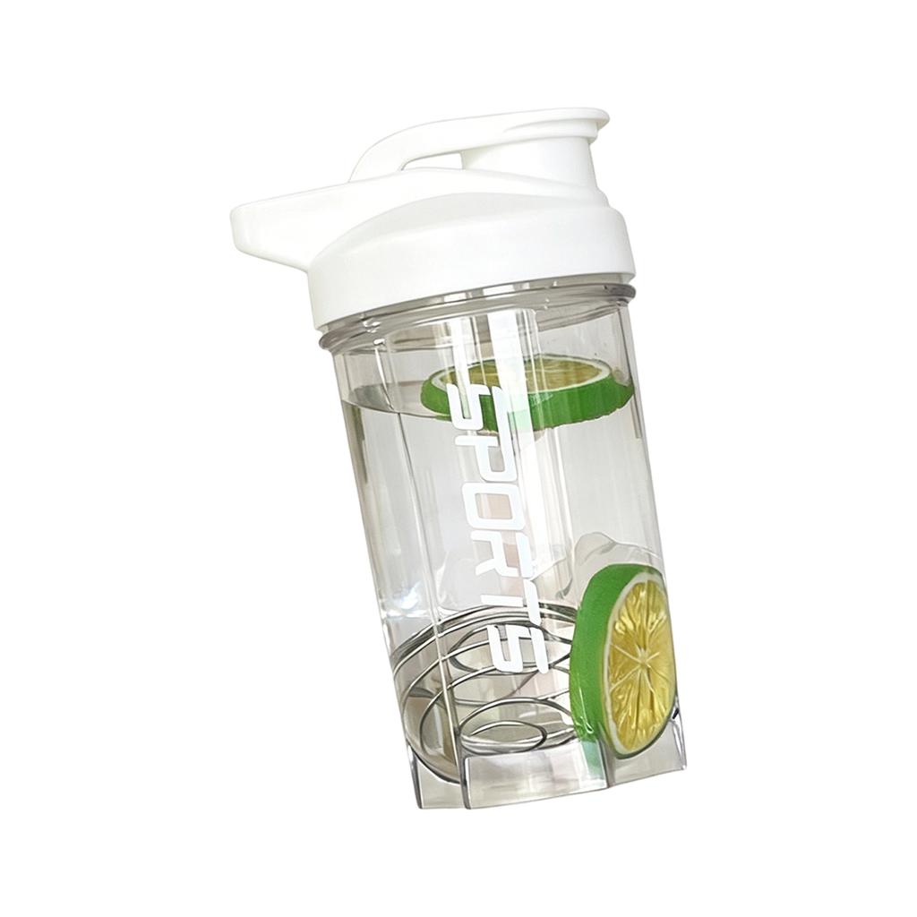 500ML Portable Sports Shaker Bottle with Measurement Scale and Handle Leak Proof Protein Blender Cup for Gym Fitness Outdoor Use