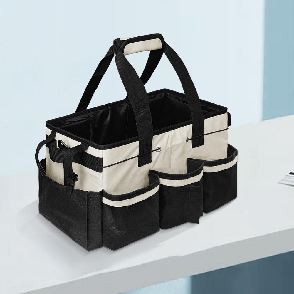 Cleaning Supplies Organizer Large Capacity Storage Tote Bag Oxford Cloth Tool Handbag Under Sink Car Cleaning Tool Organizer Bag