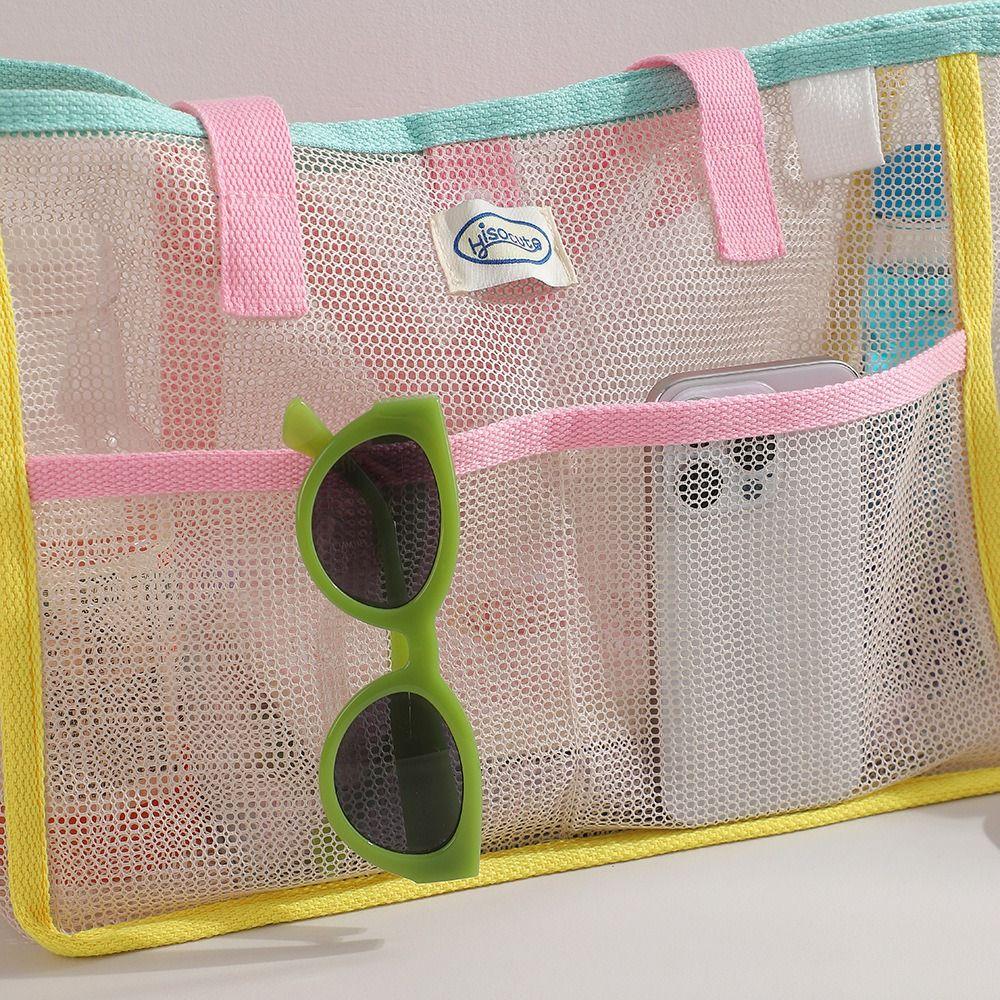 Handbag Clothes Storage Bag Fresh Color Hanging Shower Organizer Simple Mesh Toiletry Bag  Wash Bag