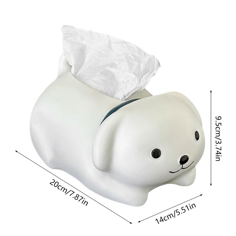 Nordic Adorable Puppy Shaped Tissue Holder Cream Colored Kitchen Counter Organizer Modern Home Decoration Gift Ideas