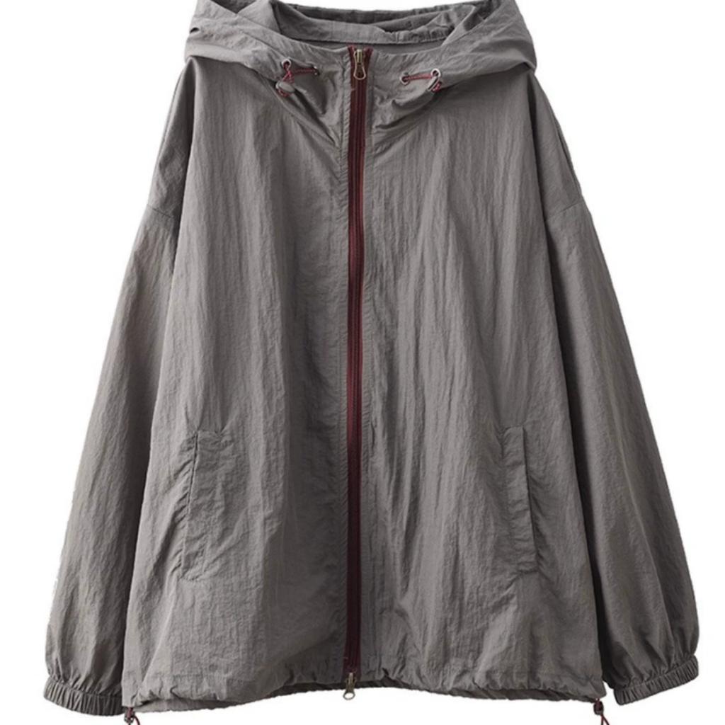 Women's Fashion Hooded Breathable Sunscreen Jacket Fashion Zipper Drawstring Thin Cardigan Long-sleeved Top