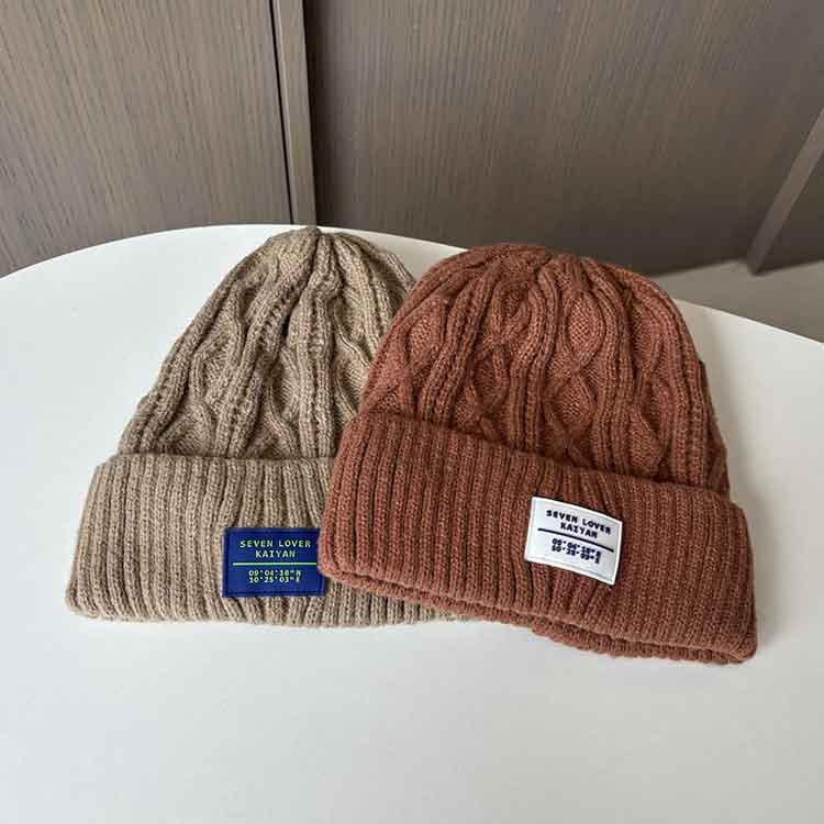 Winter Wool Hat Women's Fleece Thickened Warm Knitted Hat Big Head Circumference Ear Protection Hat Cold Hat