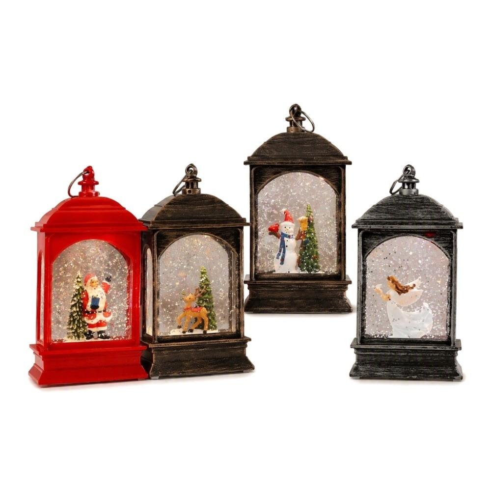 Portable Christmas Ornaments Decorative Glowing Snowflake Lantern Wind Light Interior Decoration