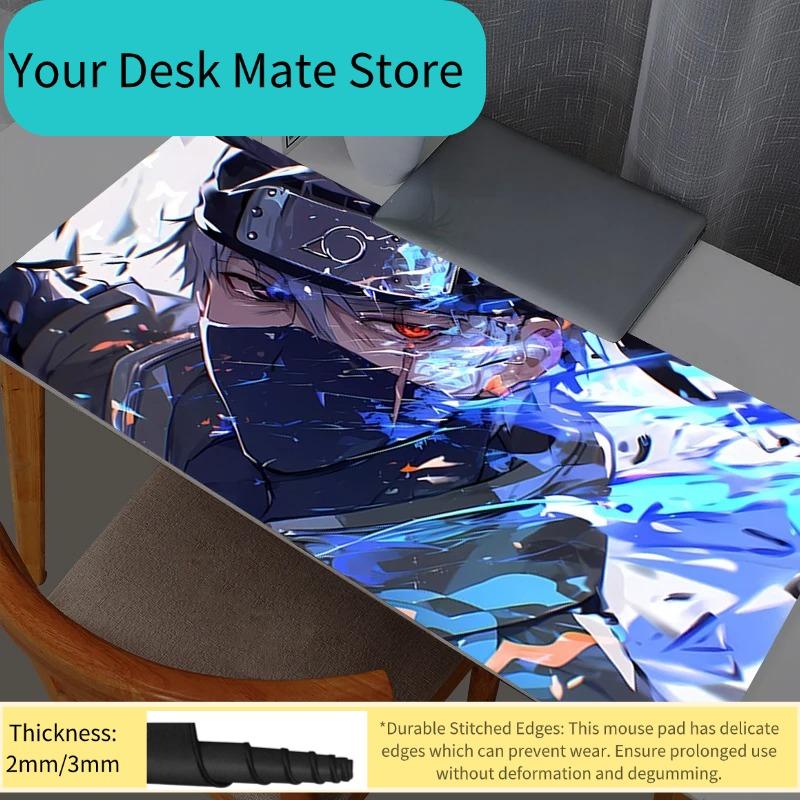 Naruto Kakashi Hatake Mauspads Groß Gamer Gaming Zubehör Speed Tastatur Gummi Sperrkante Schreibtischunterlage Laptop Mauspads