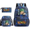 Dragon Ball Z Printed Backpack Set 3-Piece Casual School Bag For Boys And Girls Youth With Pencil Case Shoulder Bag