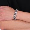 18mm Punk Polished Stainless Steel Cuban Chain Bracelet Men's Chunky Day Button Accessories Party Gift Fashion Jewelry