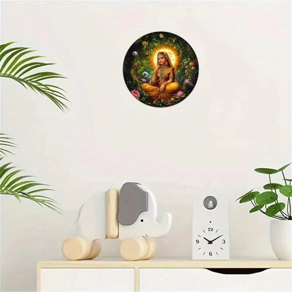 Goddess Metal Wall Art Round Intricate Design Spiritual Decor Home Temple Living Room Bedroom 20x20