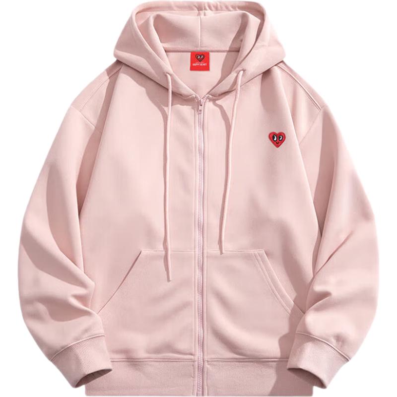 Charles Peach Heart Unisex Reißverschluss-Hoodie