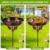 Bird Bath Feeder Bowl Metal Garden Birdbath with 5 Prong Stakes Outdoor Standing Bird Bath Bowls for Patio Outside Yard Decor