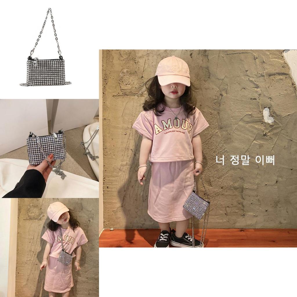 Miniature Stylish Girls Handbag With Sparkling Rhinestones Perfect For Kids