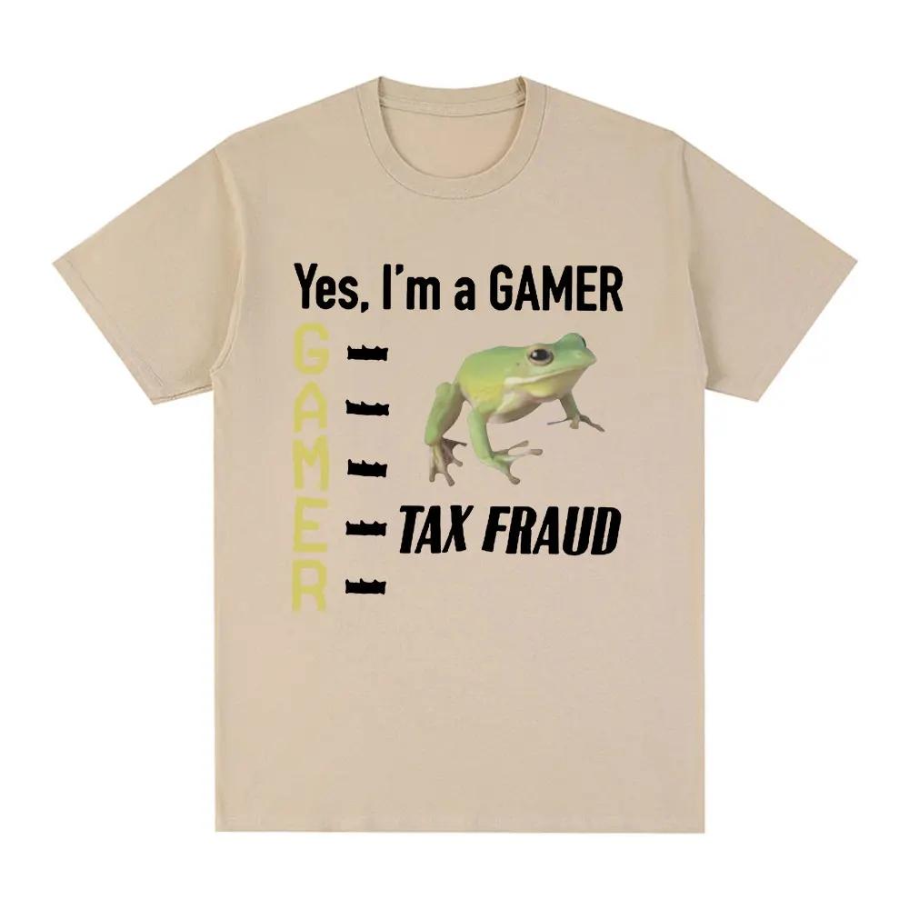 ZX TEE Steuerbetrug Gamer Lustiges Frosch Meme T-Shirt Herren Damen Mode Hip Hop Vintage T-Shirt Lässig Locker Kurzarm T-Shirts