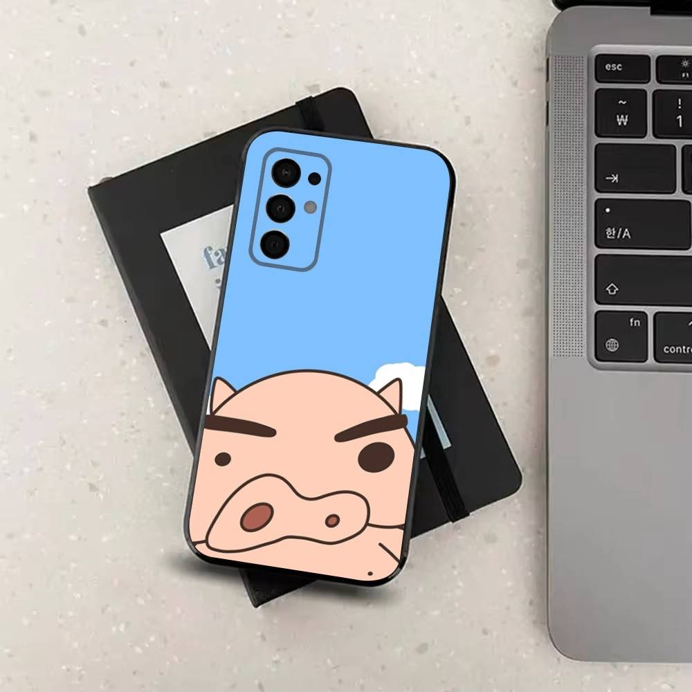 Ctue B-BURIBURIZAEMON Pig Phone Case For Samsung Galaxy A13,A21s,A22,A31,A32,A52,A53,A71,A80,Soft Black Shell