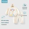 Youqi Baby Spring Collection: Long-Sleeved Hoodie & Sweatpants Set for Children - Versatile Outdoor Two-Piece Outfit.