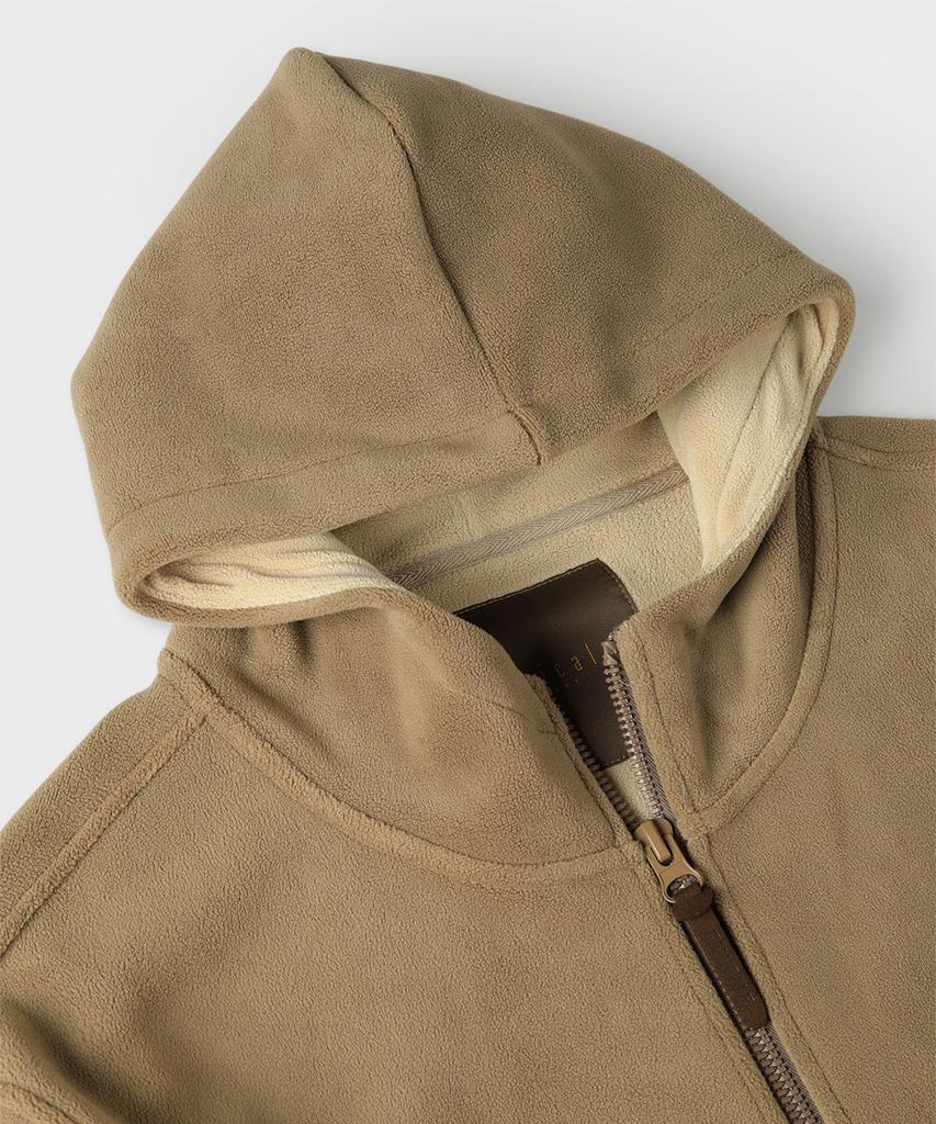 Panicale Beige Soft Fleece Zip-Up Hoodie