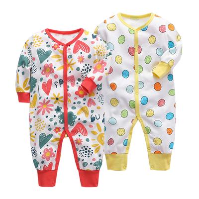 2-teiliges Baby-Strampler-Set für Neugeborene, Mädchen und Jungen, weiche Baumwollkleidung, langes Sheeve-Pyjama-Set