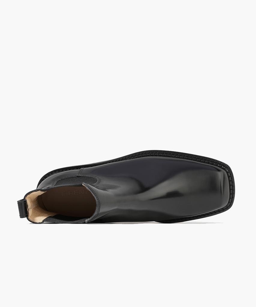 Firenze Atelier [Vibram] Double-Welt Rubber Sole Square Toe Chelsea Boots 8702 [Black Box]