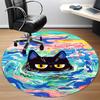 1PC Cat Swimming Office Round Rug, Non Slip, Soft and Durable Office Rug for Interior Decoration, Perfect for Office