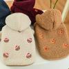 Pet Apparel Dog Cat Autumn/Winter Thickened Warm New York Coat Hoodie With Drawstring Buckle For Small Medium Dogs