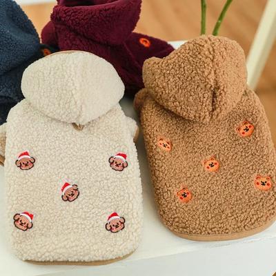Haustierbekleidung Hund Katze Herbst/Winter Verdickt Warm New York Mantel Hoodie Mit Kordelzug Schnalle Für Kleine Mittlere Hunde