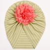 European & American Striped Baby Baotou Hat with Gold Flower - Thin, Protective for Girls