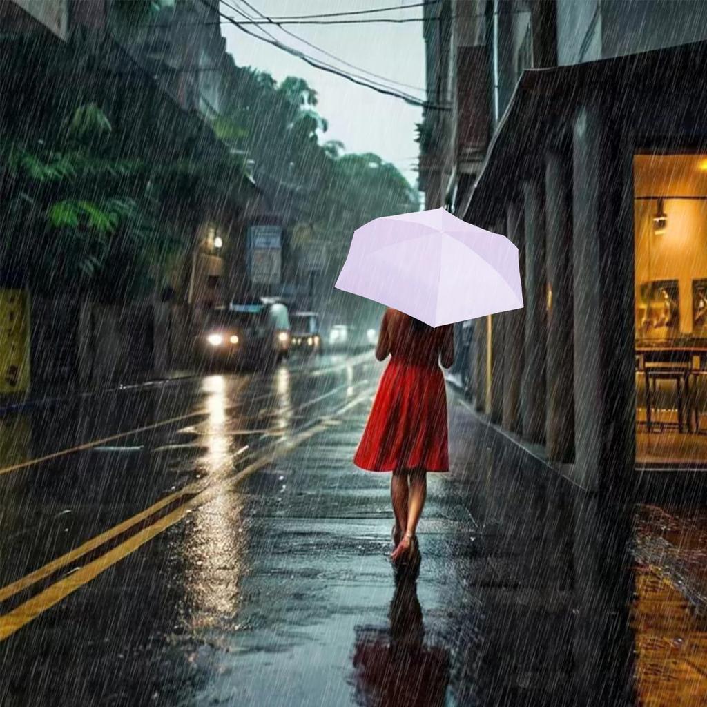 Sun Folding UV Light Heat UV Sunburn for Both Sunny and Rainy Folding Water Easy To Carry Umbrella, Umbrella, Women's, Compact, Lightweight, 6-rib,