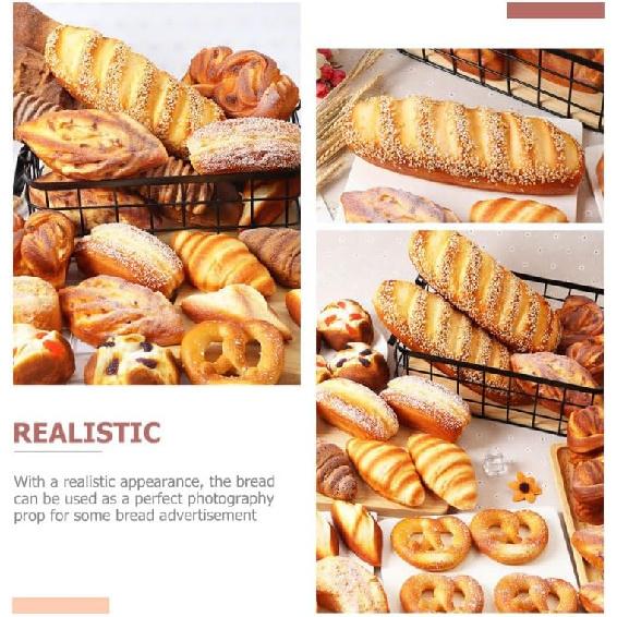 10.6Inch Artificial Bread Loaf,Simulation Bread Fake Bread Model for Kitchen Decoration Photography Props