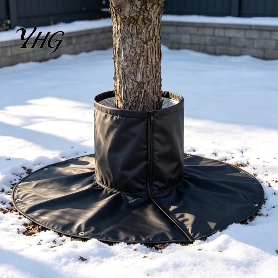Outdoor Winter Garden Bed Cover Palm Tree Root Protector, 3-Layer Freeze with Ground Stakes, Insulation Landscape Frost Damage Prevention Wrap