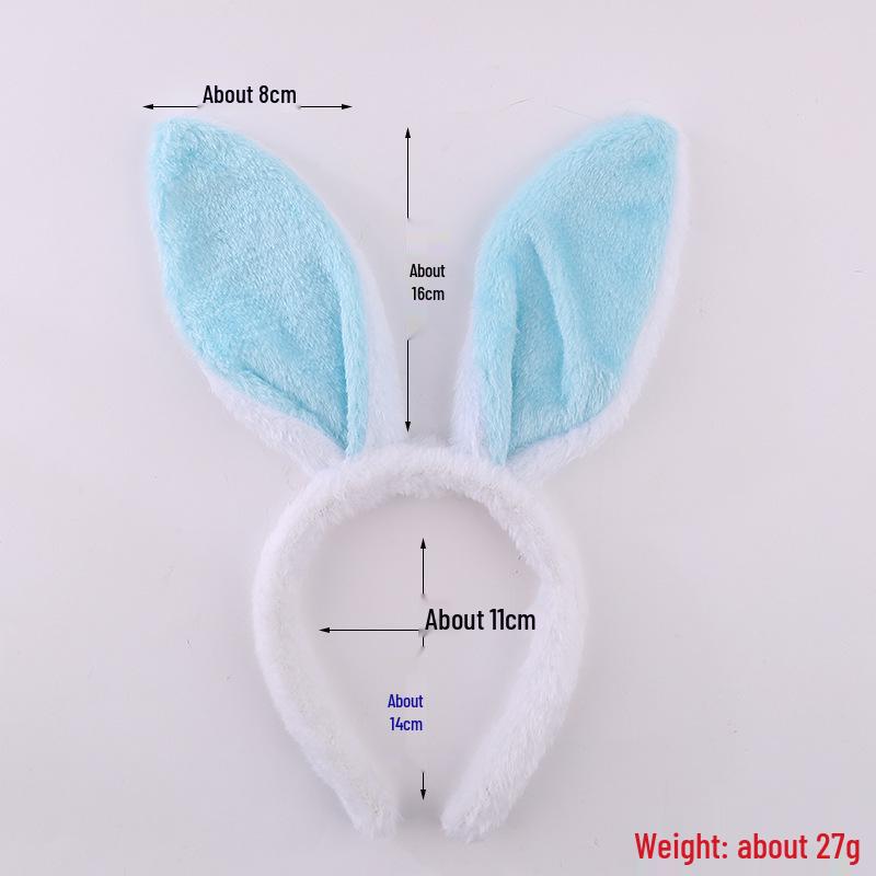 Children's Cute Plush Rabbit Ear Headband for Face Washing and Photos