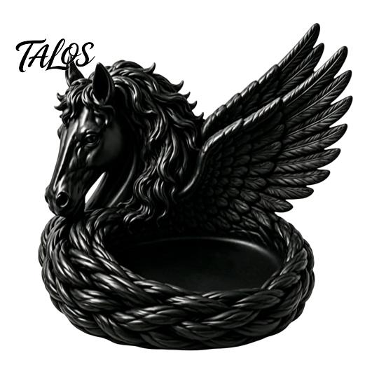Entryway Catchall Tray 3D Printed Pegasus Jewelry Organizer Bowl, Winged Horse Trinket Tray, Elegant Small Item Storage Bowl Sculpture Desktop