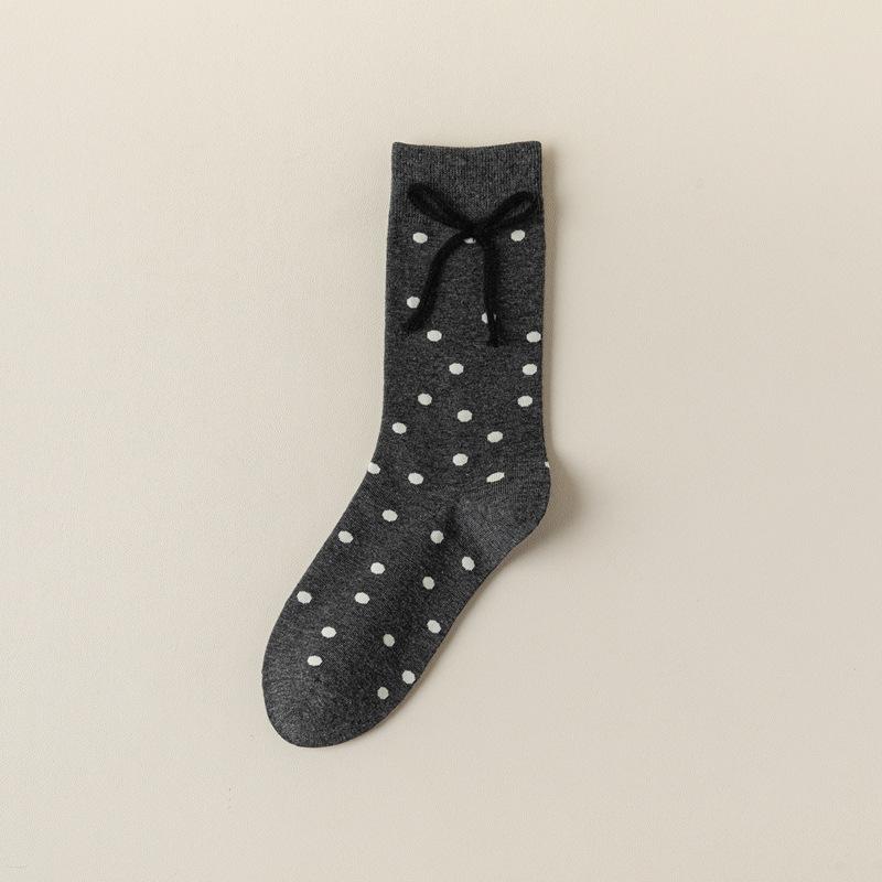 

10Pair 25 Autumn Socks Women S College Fengsen Polka Dot Lace Medium Tube Stacking Socks Boneless Cotton Socks Women S Socks One size fits all
