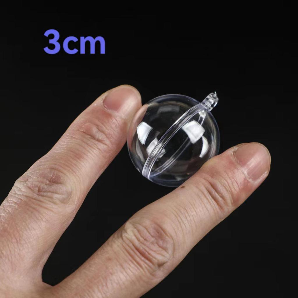 Clear Acrylic Christmas Ornament Ball - Transparent Hollow Decoration Ball