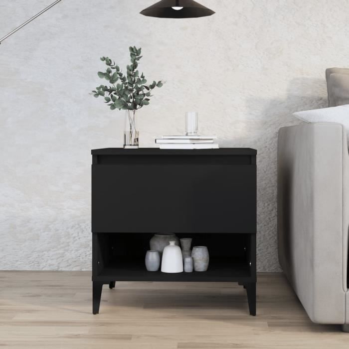 VidaXL Table d'appoint Noir 50x46x50 cm Bois d’ingénierie 819550