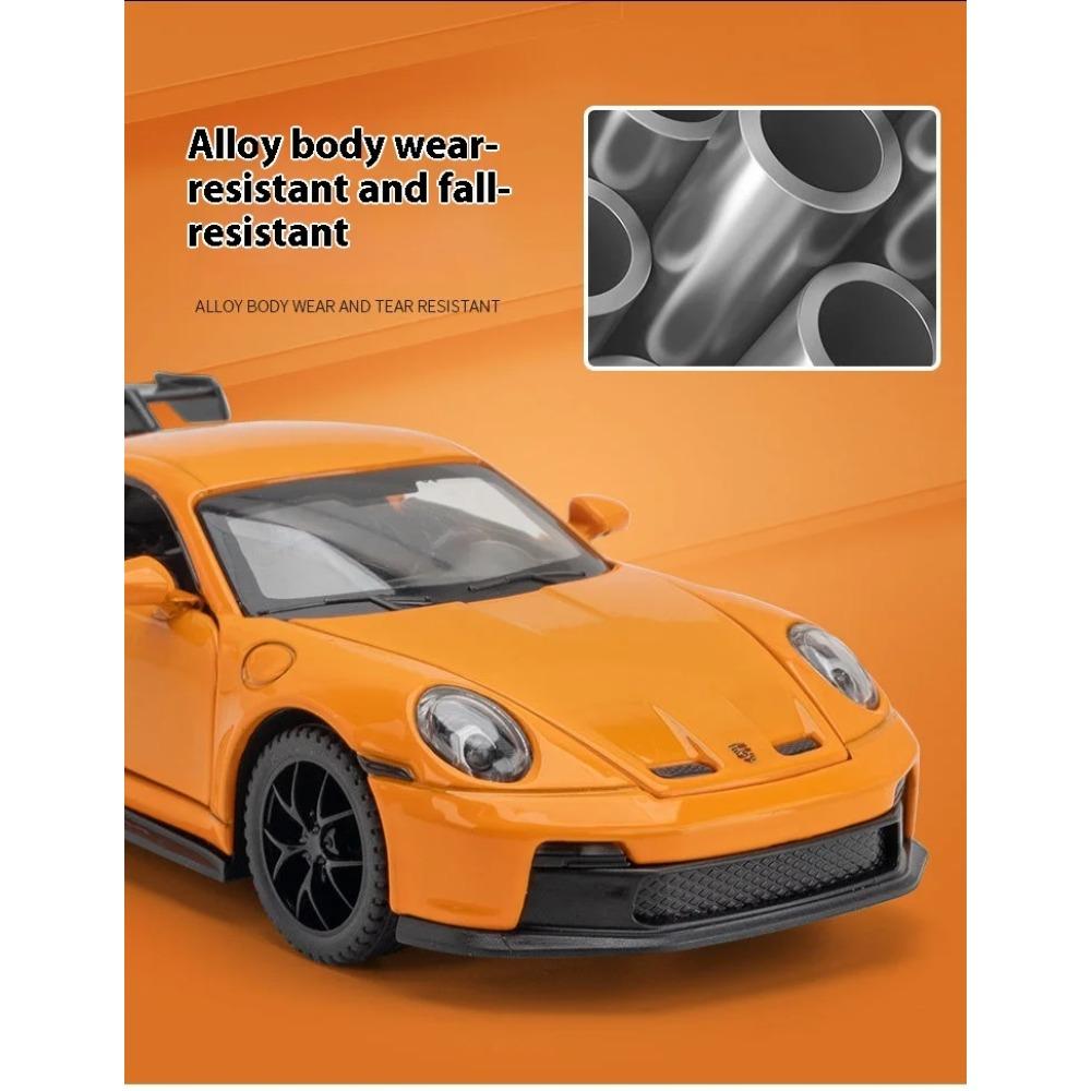 1/32 Porsche 911 GT3 RS Alloy Diecast Racing Car Model Collection of Hobby Decorative Fine Ornaments Sound Light Toy Gift for Friends