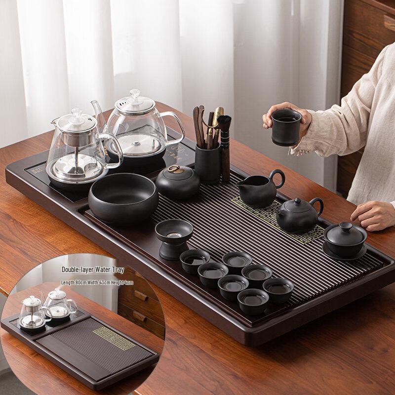 Luxury Zisha Clay Tea Set with Xishi Teapot & Automatic Water Tray