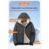 Cotton Jacket Men's Thick, Plus Size Men's Mid To Long, Down Cotton Jacket with Added Fleece and Increased Thickness for Warmth