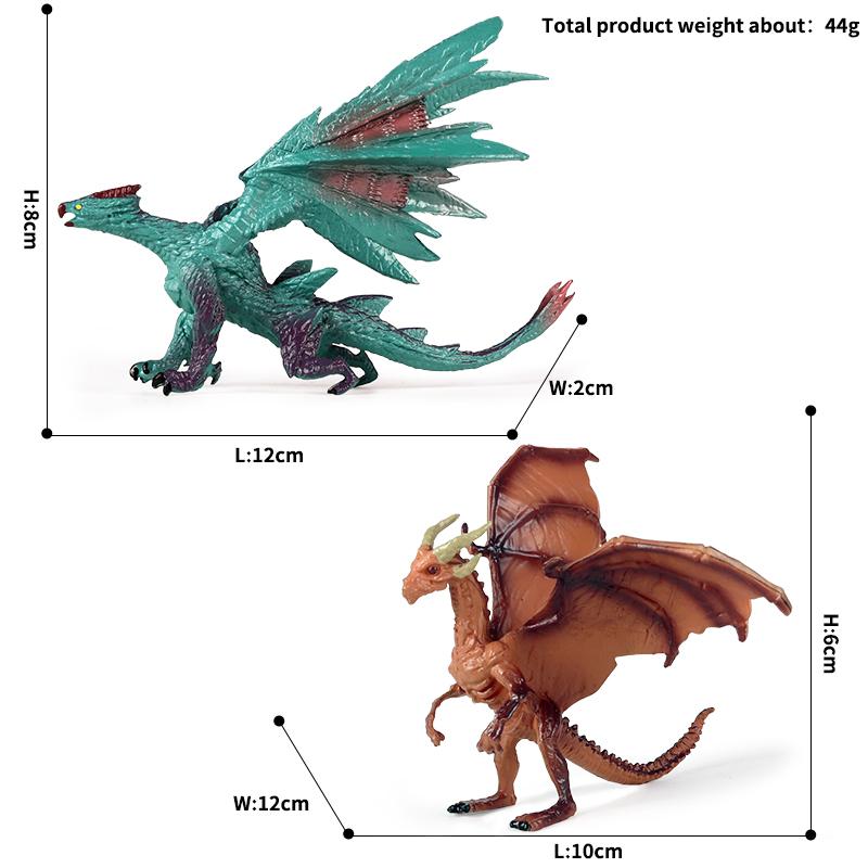 Oenux Original Mythical Chinese Dragon Dinosaurs Action Figures Animals Model Solid PVC Decoration Collection Kids Toy Gift