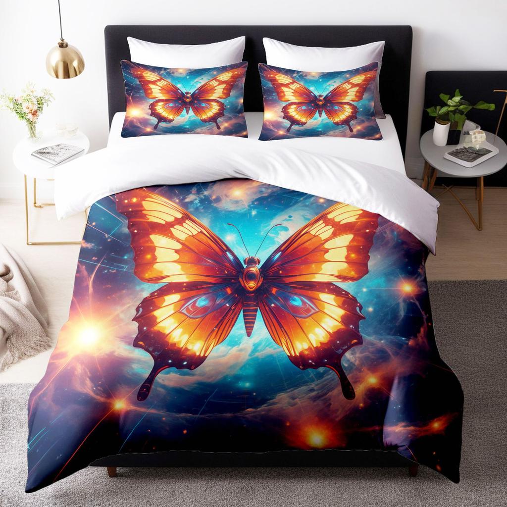 Duvet cover set Butterfly series 3D digital printing single double quilt set three-piece set