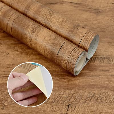 Papier Peint Vinyle Largeur 55cm Motif Bois pour Porte Armoire Placard Table Meuble Étanche Autocollants Auto-Adhésifs Décoration Intérieure Fil