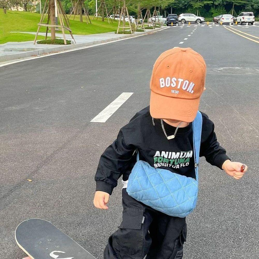 Korean Style Letter Embroidery Baseball Cap Cotton Children's Sunhat Boys Girls Baseball Hat  Kids