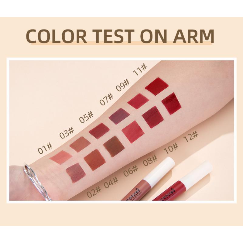 QiBest Non-Stick Lip Glaze Matte Matte Liquid Lipstick Non-Fading Lip Gloss