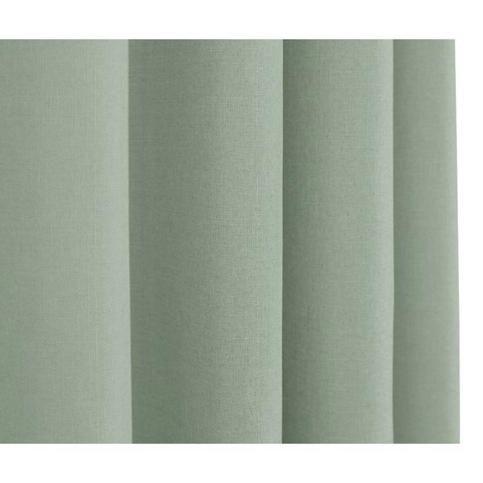 Pair of Eyelet Semi-sheer Curtains Linen Effect "Moonlight" Mint