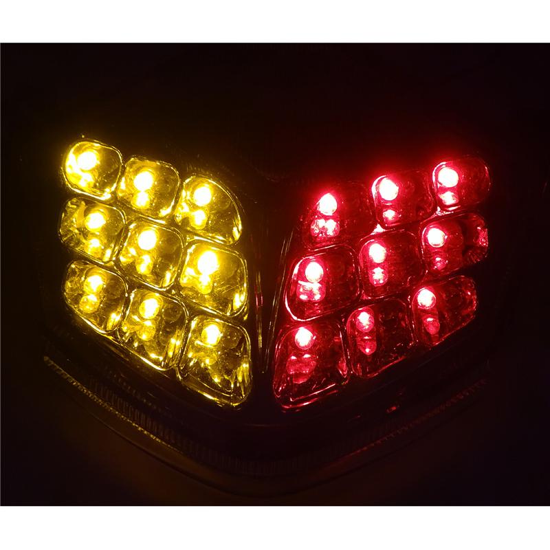 waase For Kawasaki Z750 2007-2012 / Z1000 2007 2008 2009 Chrome Rear Tail Light Brake Turn Signals Integrated LED Light