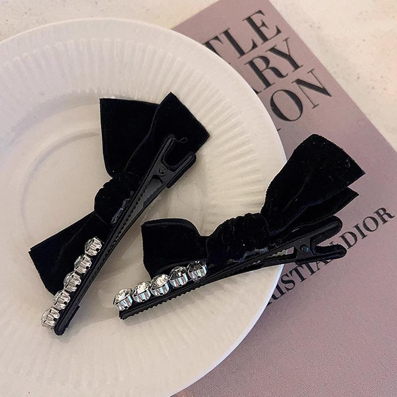 2Pcs  Bow Hair Clips For Women Vintage Bowknot Side Hairpin Cute Girls Barrettes Headdress Hair Accessories