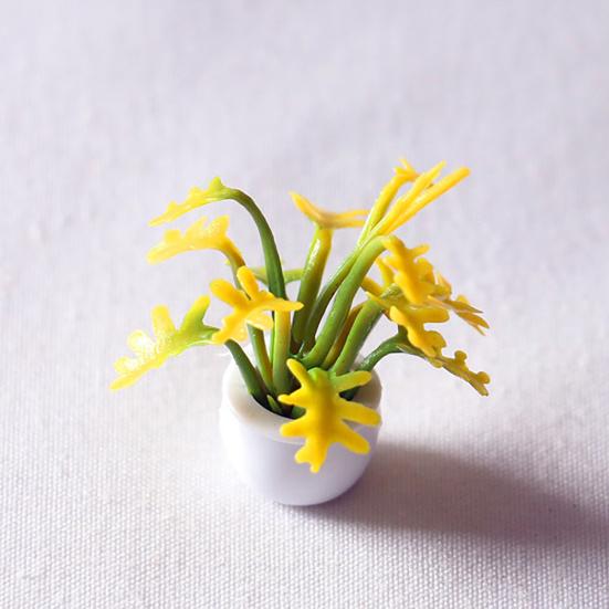 Mini Kruktillbehör Liten Växt Blomkruka Hög Dockhus Simulering Dekor
