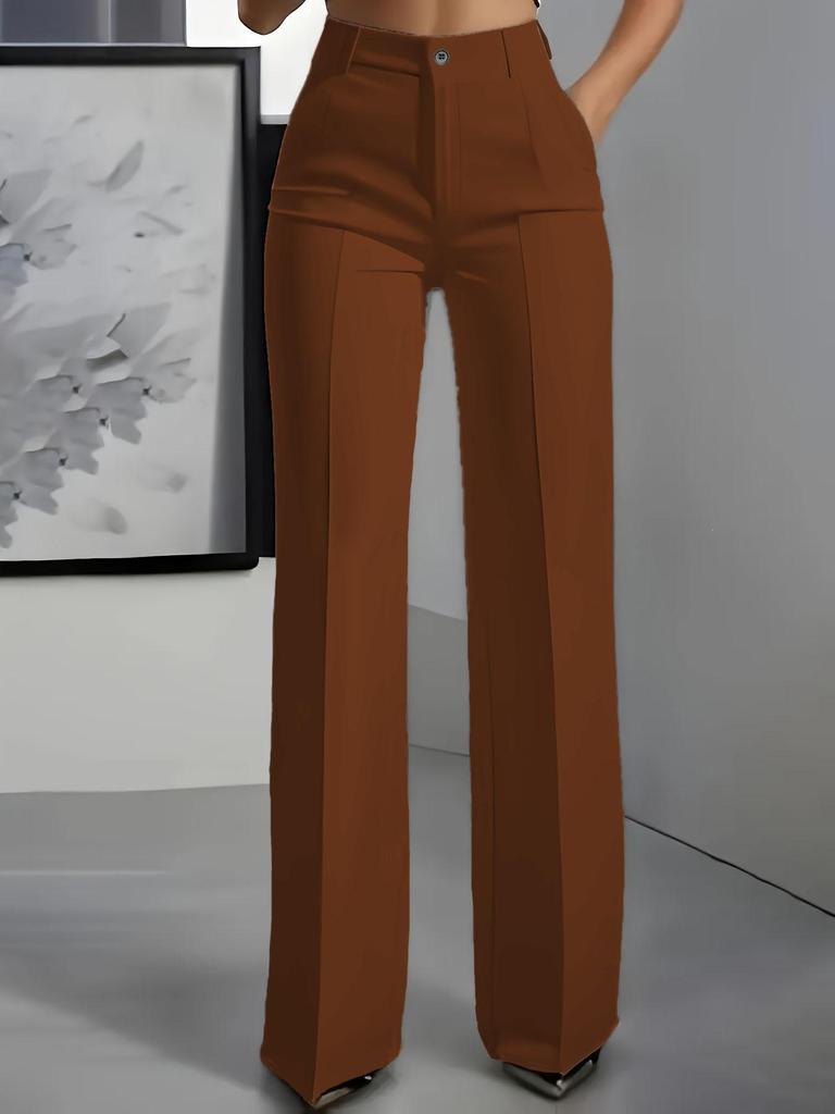 2026 Women's Plus Size High-Waisted Drapey Slimming Straight Trousers - European & American Style