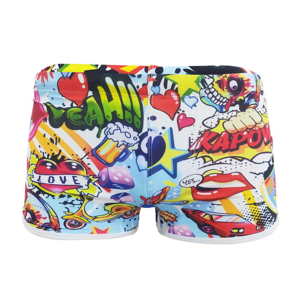 Herren-Badehose, passend für sexy Badebekleidung, Strandkleidung, Bräunen, Surfen, Aufdruck Tigger